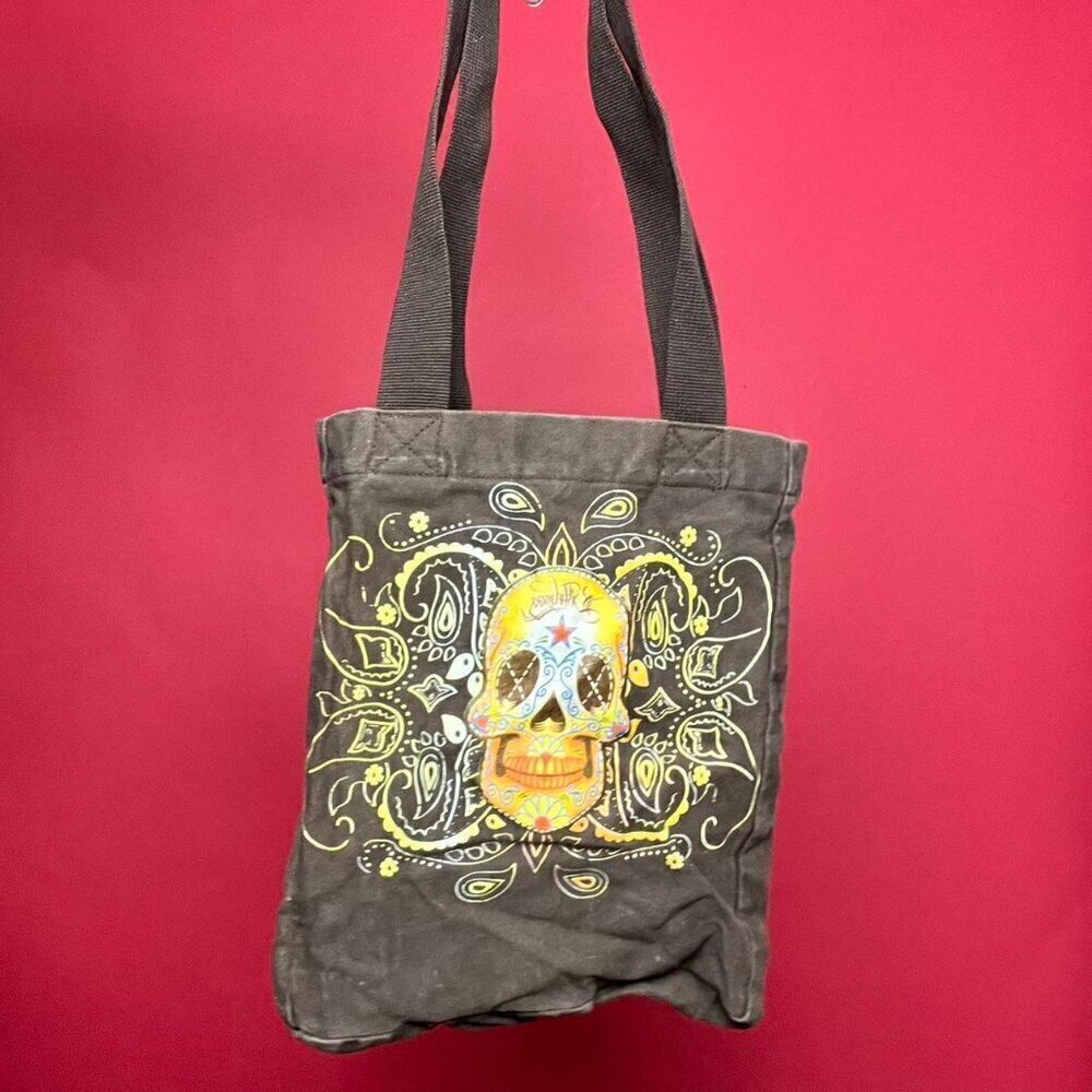 Brown and yellow skull tote bag 🤎💛​​​​​​​